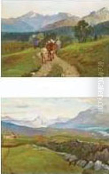 Homeward; Panorma With Girl Oil Painting by Marco Davanzo