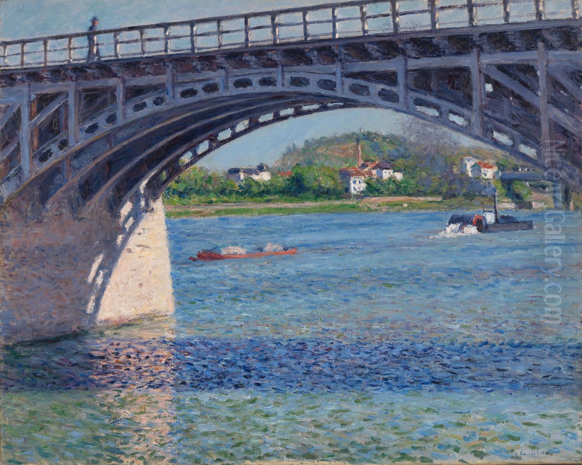 The Argenteuil Bridge And The Seine Oil Painting by Gustave Caillebotte