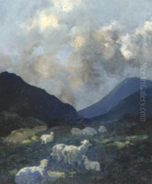 Moonlight In Connemara Oil Painting by Lilian Lucy Davidson