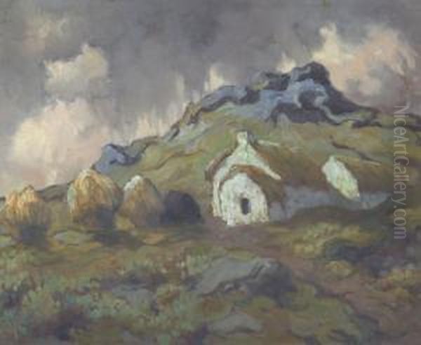 Cottage In Connemara Oil Painting by Lilian Lucy Davidson