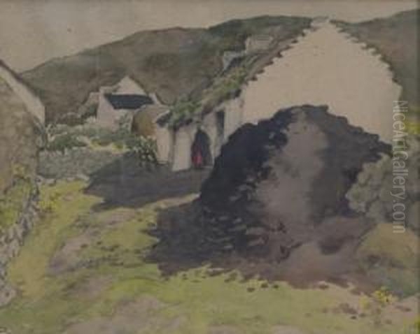 The Turf Stack Dugort Oil Painting by Lilian Lucy Davidson