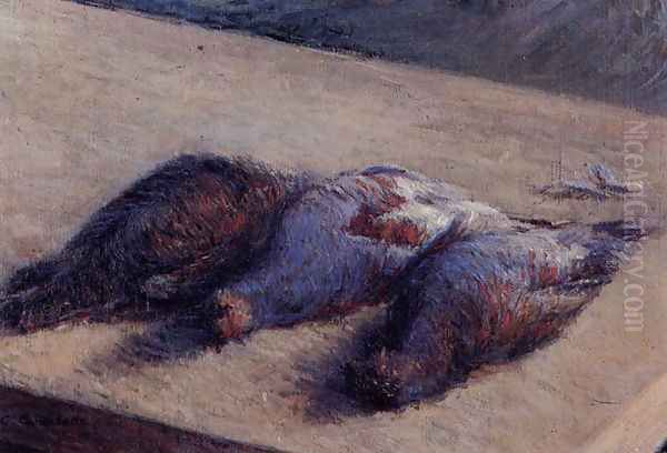 Three Partridges On A Table Oil Painting by Gustave Caillebotte