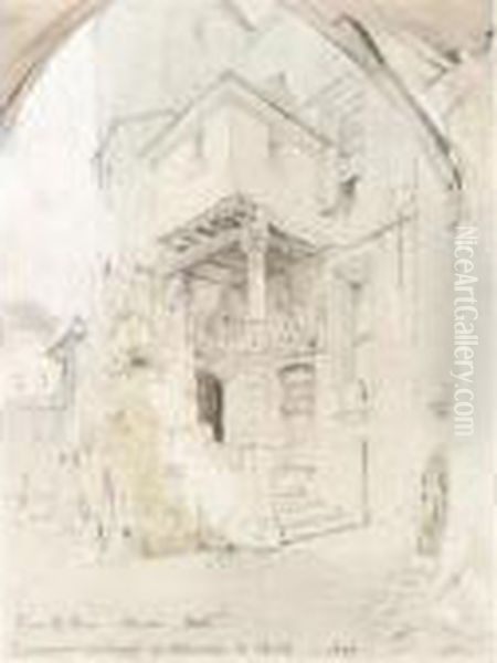 The Steps Of La Maison De La Reine Blanche, Aux Gobelins, Paris Oil Painting by John Scarlett Davis