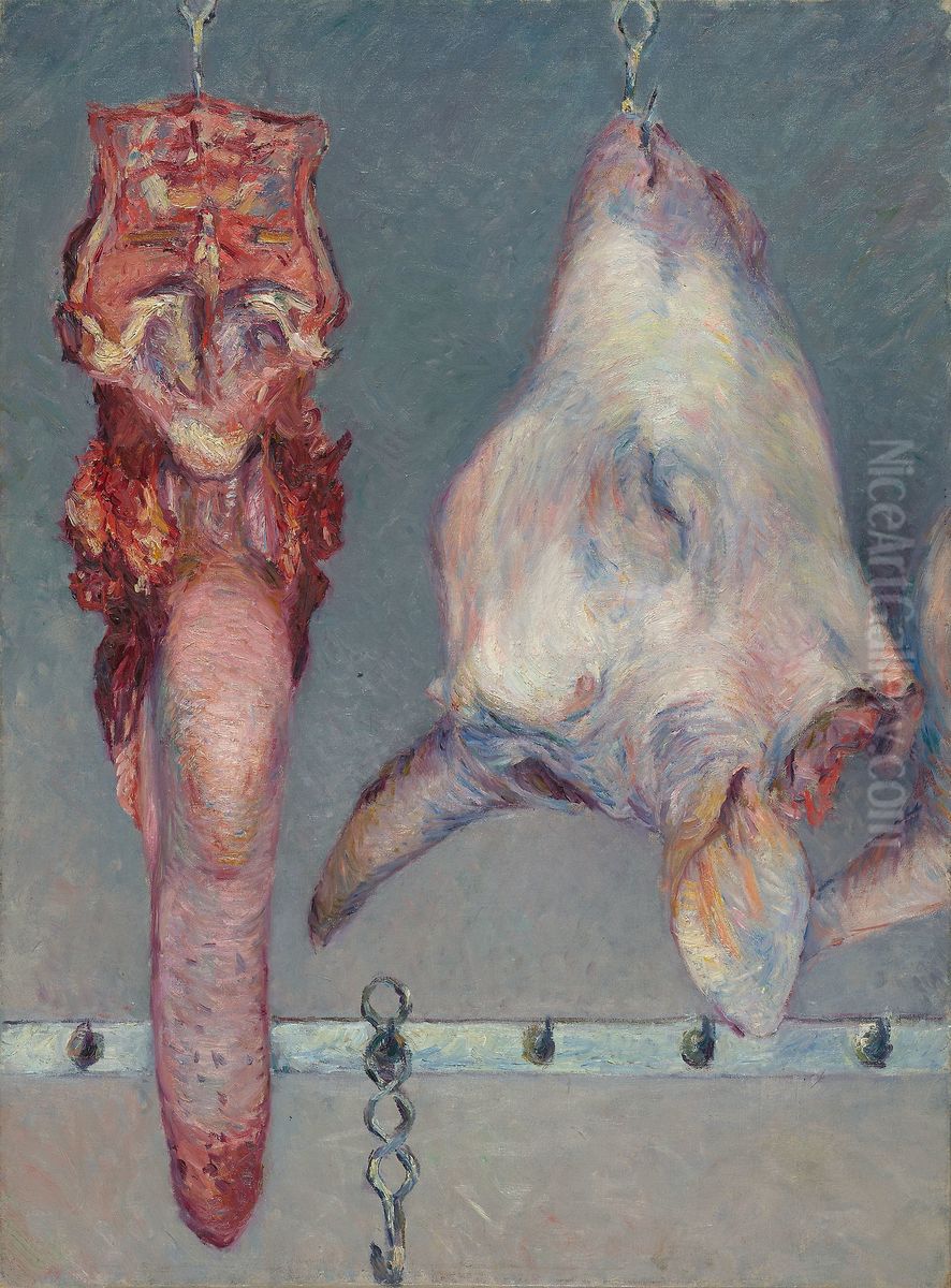 Calf's Head and Ox Tongue Oil Painting by Gustave Caillebotte