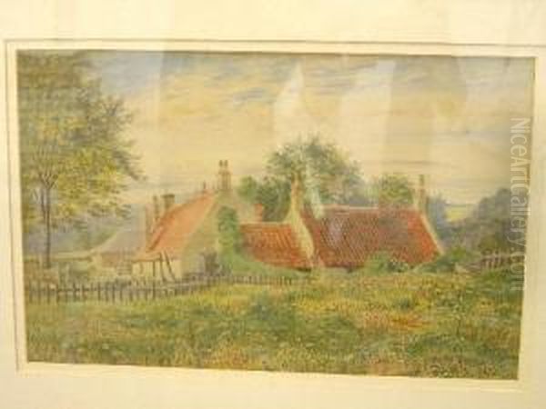 Kirklee Cottages, Near Pear Tree Well, Kelvinside Oil Painting by Thomas C. S. Benham