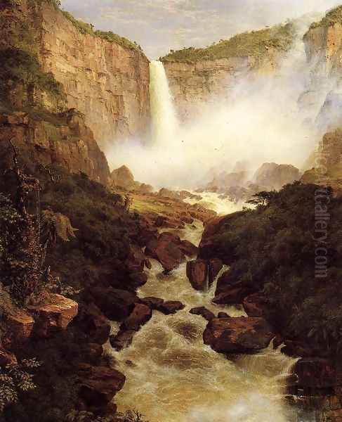 Tequendama Falls Near Bogota New Granada Oil Painting by Frederic Edwin Church