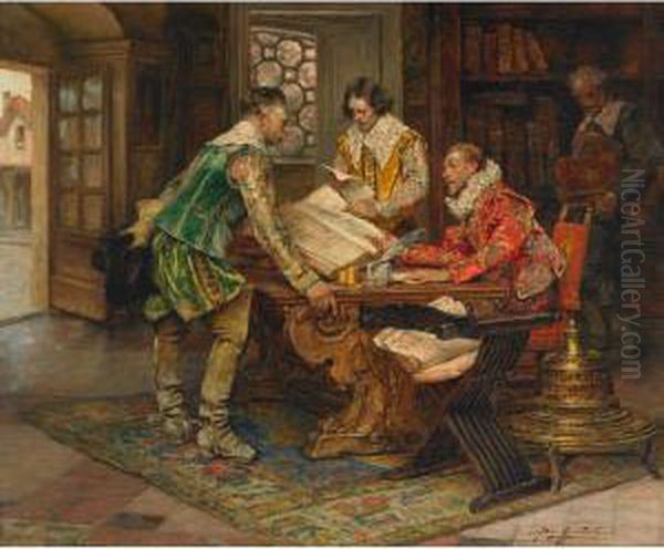 An Important Transaction Oil Painting by Alex De Andreis