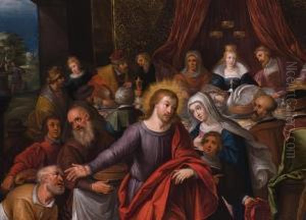 Die Hochzeit Zu Kanaa Oil Painting by Cornelis de Baellieur