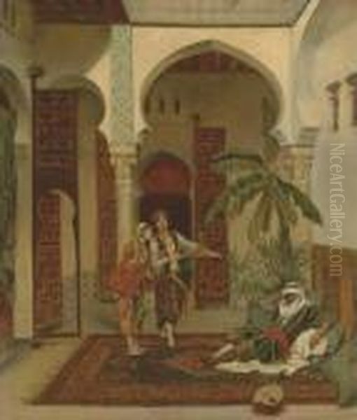 The Afternoon Nap Oil Painting by Edouard Charles De Beaumont