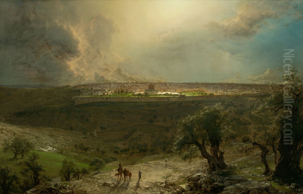 Jerusalem From The Mount Of Olives Oil Painting by Frederic Edwin Church