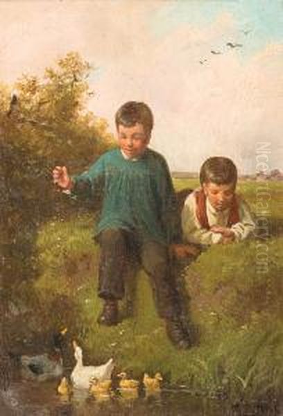 Lespetits Canards Oil Painting by Franz De Beul