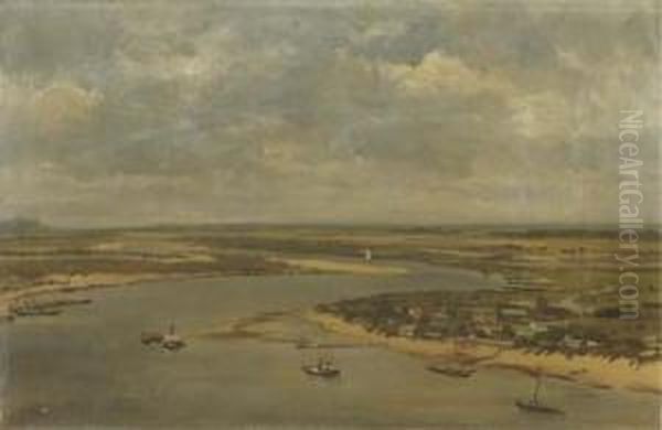 Vue Du Dnieper Oil Painting by Franz De Beul