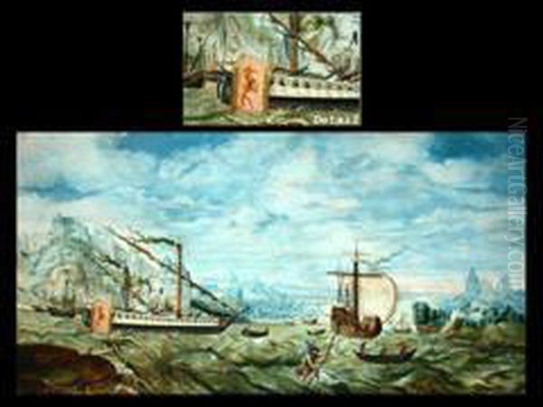 Kustenlandschaft Mit Schiffen
Und Dem Heiligem Christopherus Oil Painting by Herri met de Bles