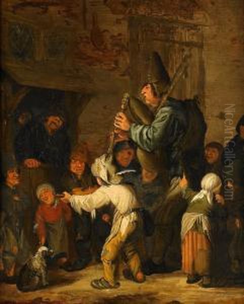 Interior Med Figurer Oil Painting by Pieter de Bloot