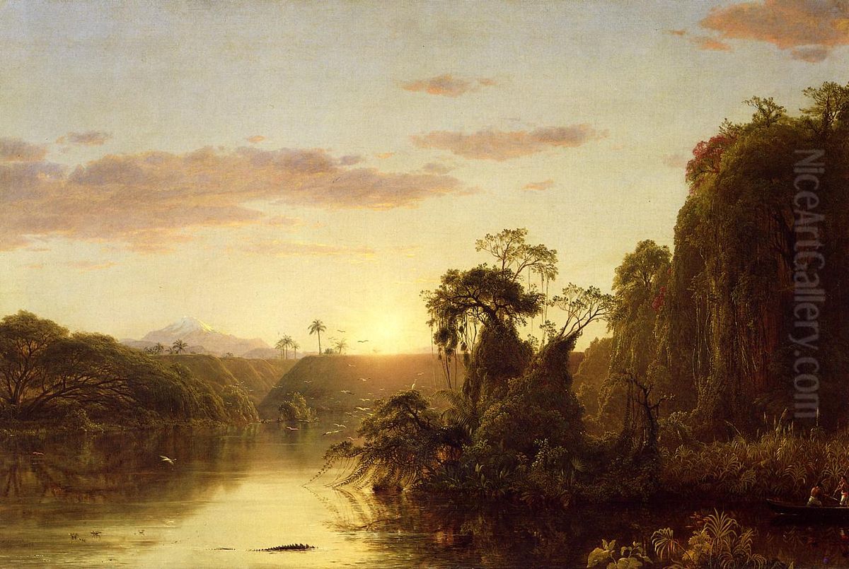La Magdalena Aka Scene On The Magdalena Oil Painting by Frederic Edwin Church