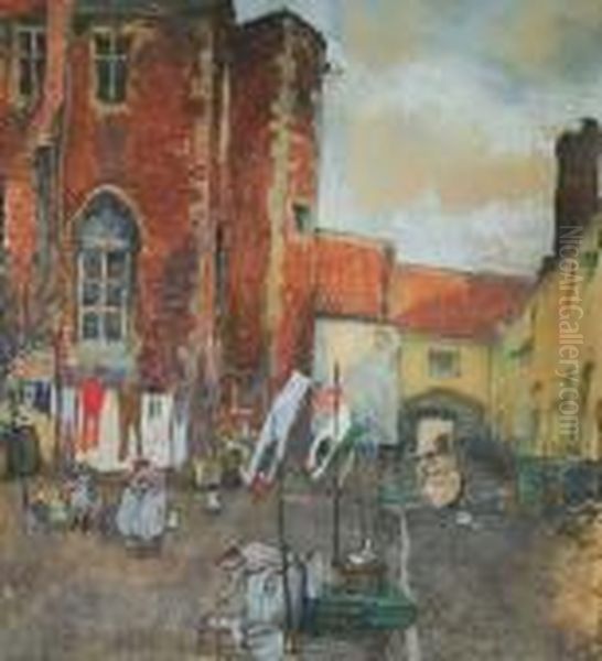 Gentse Volksbuurt
Aquarelle Et Encre De Chine Oil Painting by Jules De Bruycker