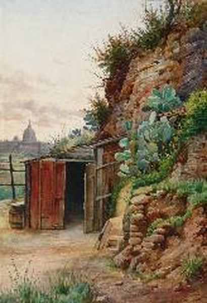 San Pietro Dalla Campagna Oil Painting by Achille De Dominicis