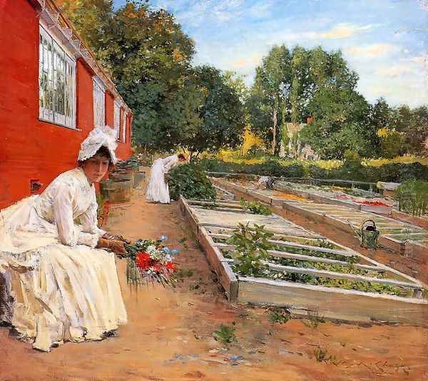 The Nursery Oil Painting by William Merritt Chase