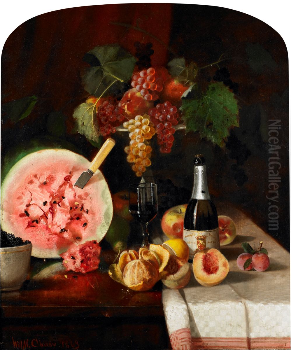 Still Life with Watermelon Oil Painting by William Merritt Chase