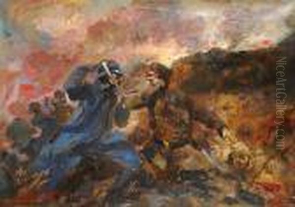 On Les Aura Oil Painting by Henri De Groux