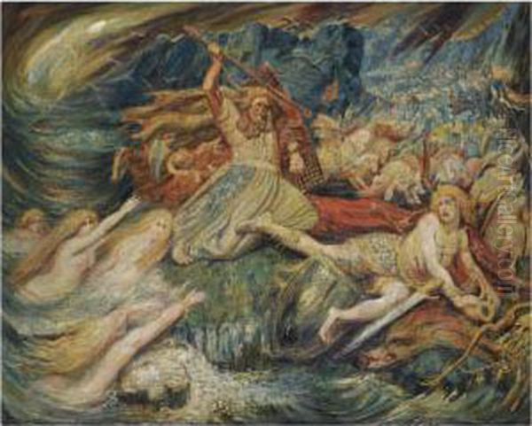 La Mort De Siegfried Oil Painting by Henri De Groux