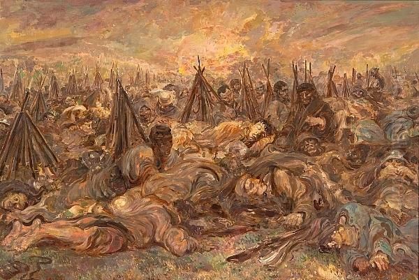 The Cloud Of Ypres Oil Painting by Henri De Groux
