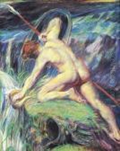 Siegfried (ca. 1890) Oil Painting by Henri De Groux