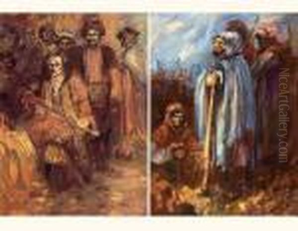 Guerriers Orientaux Oil Painting by Henri De Groux