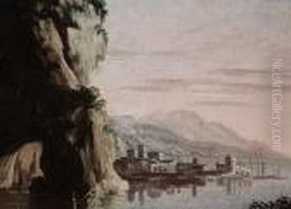 Landschaft Mit Hirten Am Meeresufer
 Ol Auf Leinwand. Oil Painting by Jacob De Heusch