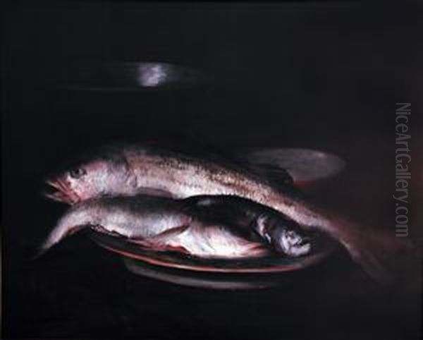 Still Life with Fish Oil Painting by William Merritt Chase