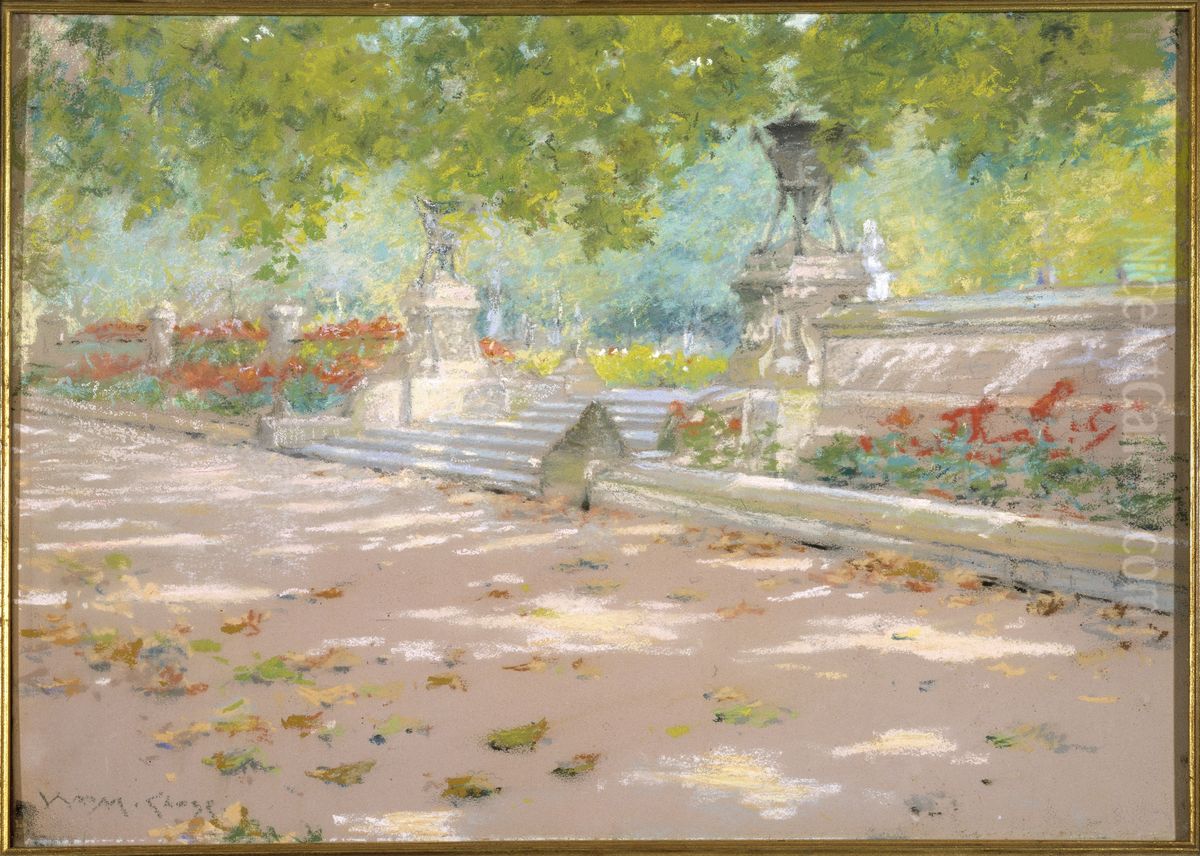 Terrace, Prospect Park Oil Painting by William Merritt Chase