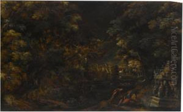Other Properties
 

 
 
 

 
 Pyramus And Thisbe In A Moonlit Wooded Landscape Oil Painting by Kerstiaen De Keuninck The Elder