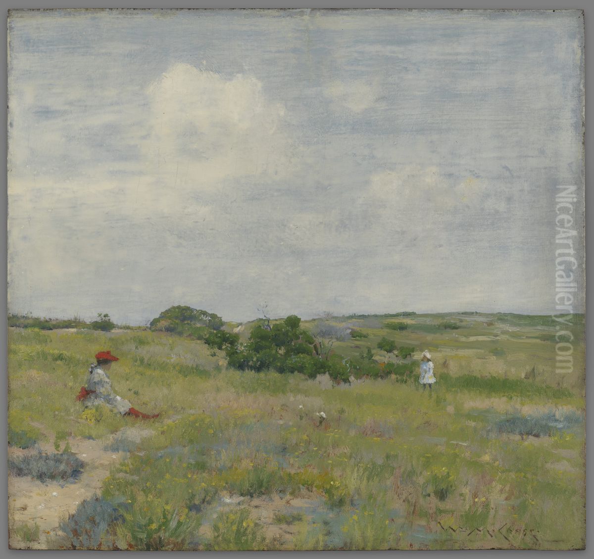 Shinnecock Hills Oil Painting by William Merritt Chase