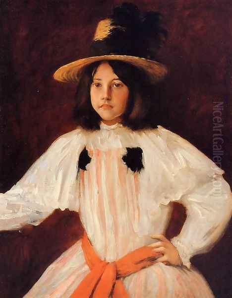 The Red Sash Oil Painting by William Merritt Chase