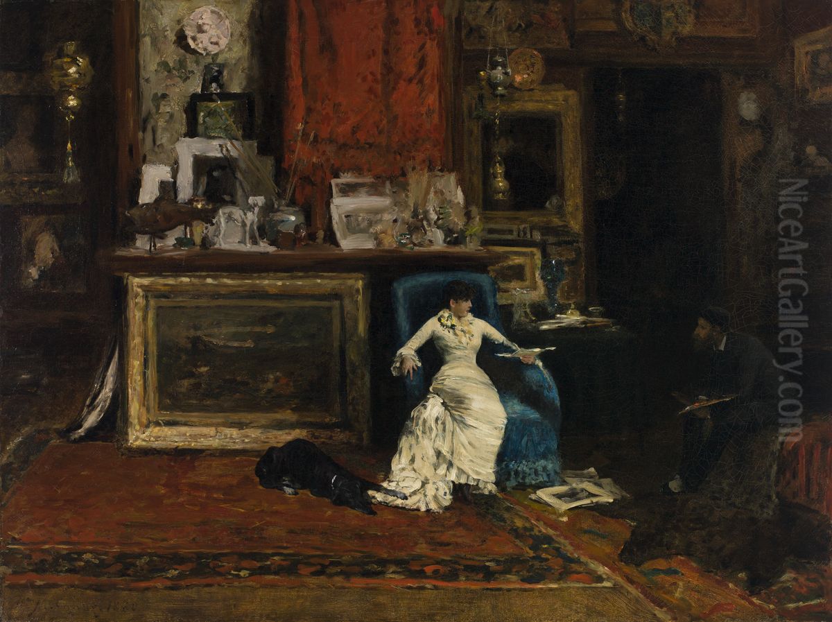 The Tenth Street Studio Oil Painting by William Merritt Chase