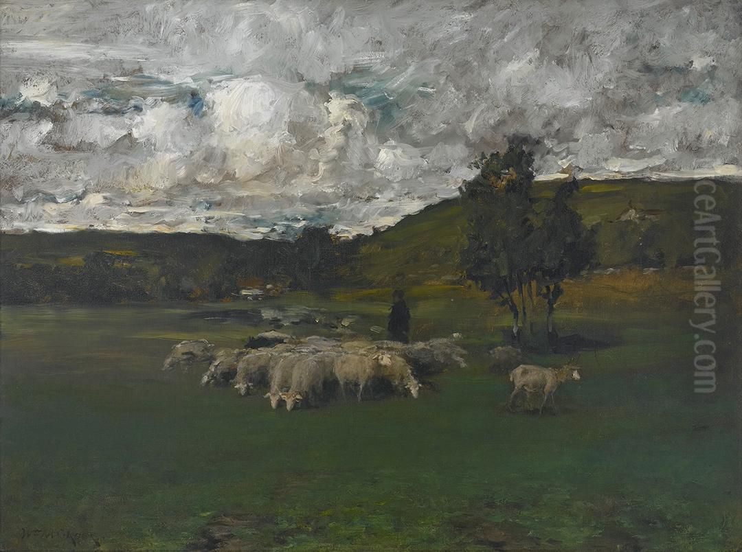 View near Polling Oil Painting by William Merritt Chase