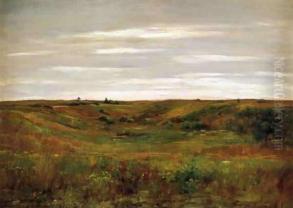 Landscape: A Shinnecock Vale Oil Painting by William Merritt Chase