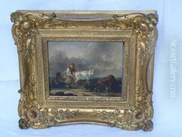  Scene De Campagne, Paysanne Et Son
Troupeau  Oil Painting by Loutherbourg, Philippe de