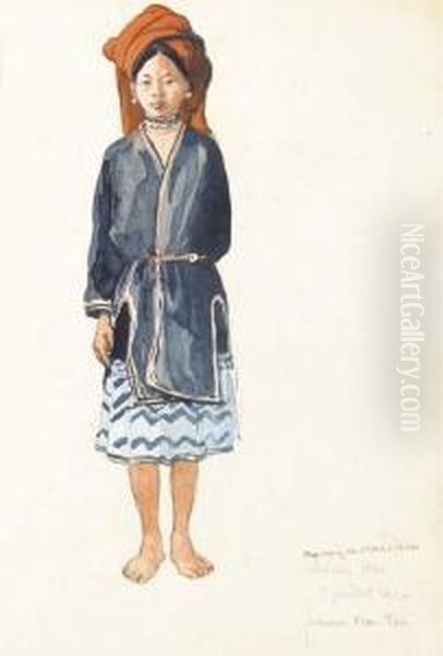 Femme Man Tien Oil Painting by Francois Marie De Marliave