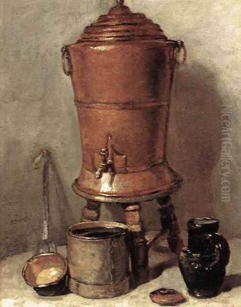 The Copper Drinking Fountain c. 1734 Oil Painting by Jean-Baptiste-Simeon Chardin