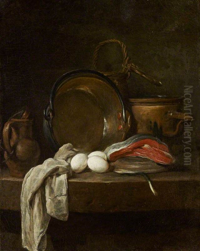The Kitchen Table Oil Painting by Jean-Baptiste-Simeon Chardin