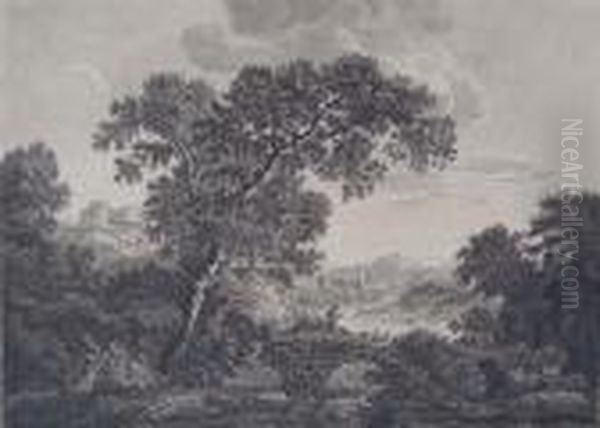 Pen Oil Painting by Isaac de Moucheron