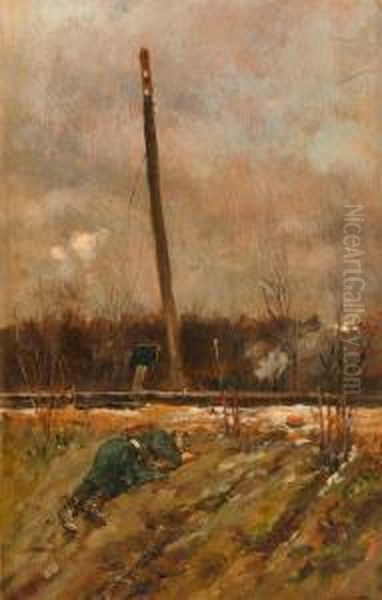 Liegender Kriegsmann. Oil Painting by Alphonse Marie de Neuville