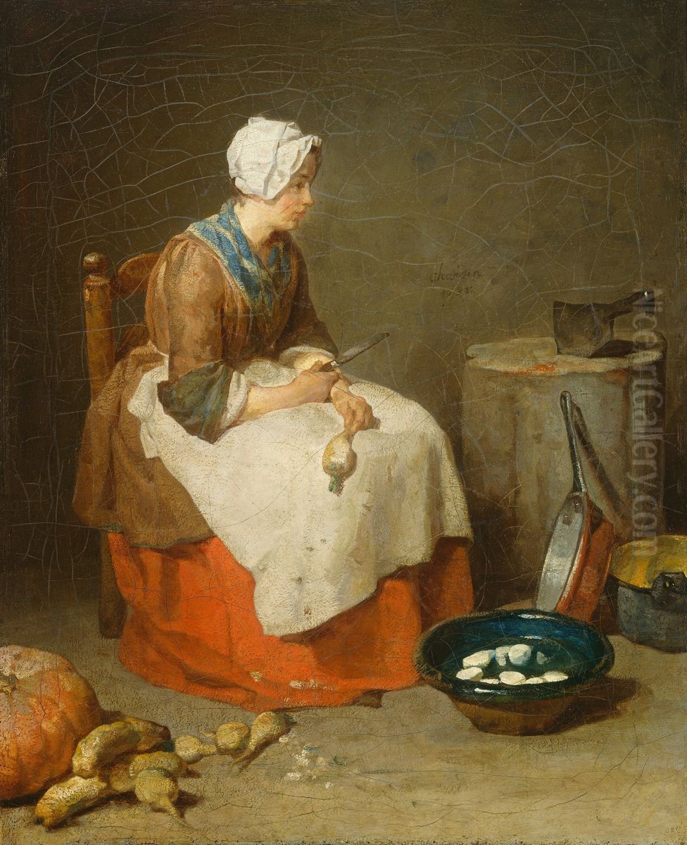 The Kitchen Maid Oil Painting by Jean-Baptiste-Simeon Chardin