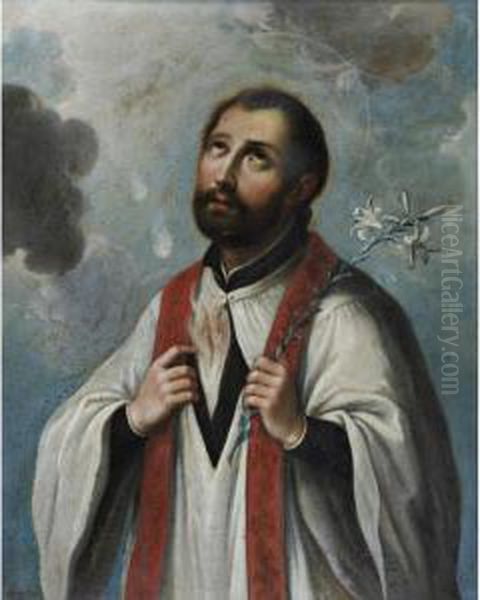 San Francisco Javier Oil Painting by Jose De Paez