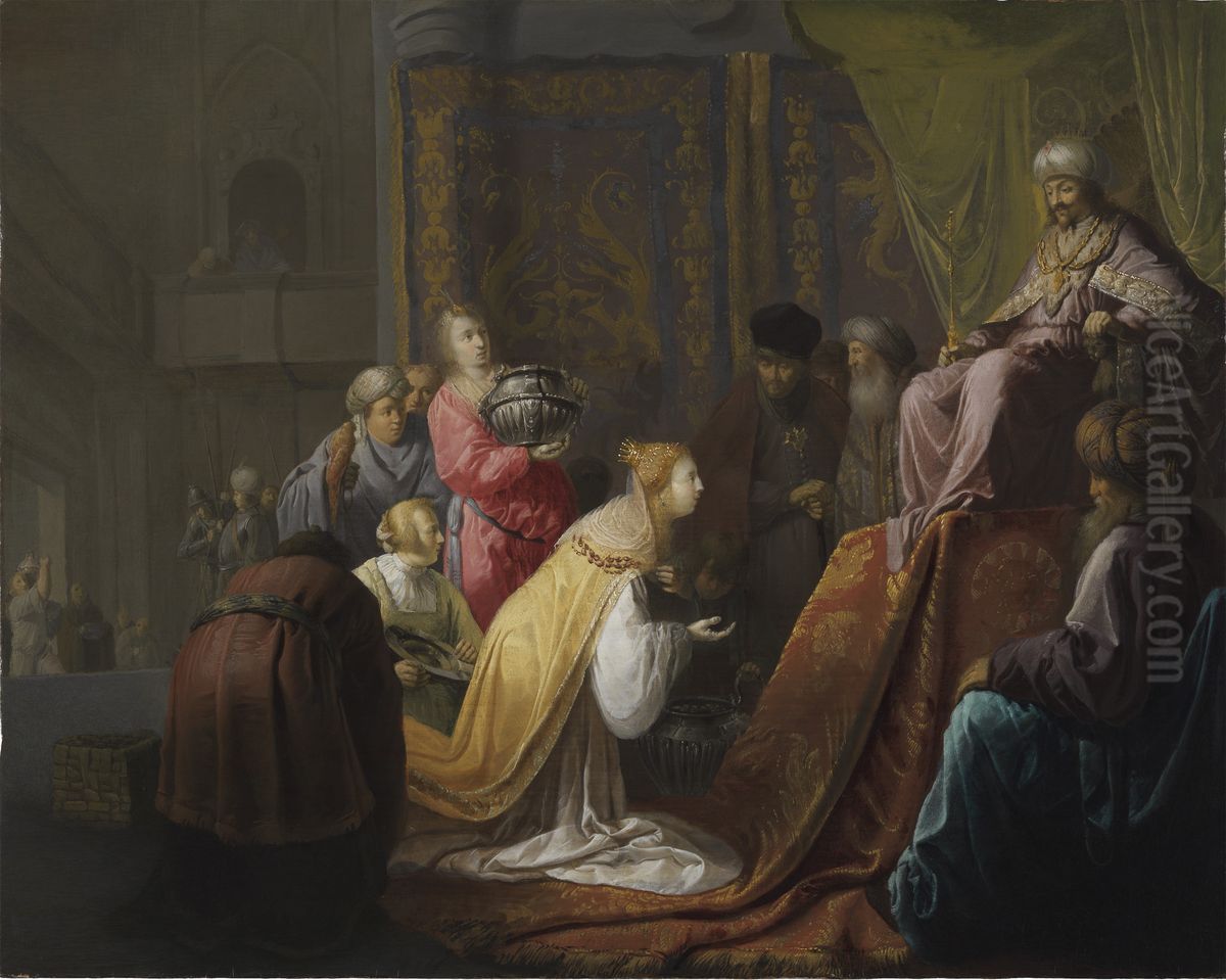 Solomon And The Queen Of Sheba Oil Painting by Willem De Poorter