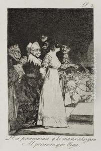 Two Aquatints With Etching Oil Painting by Francisco Goya Fuendetodos
