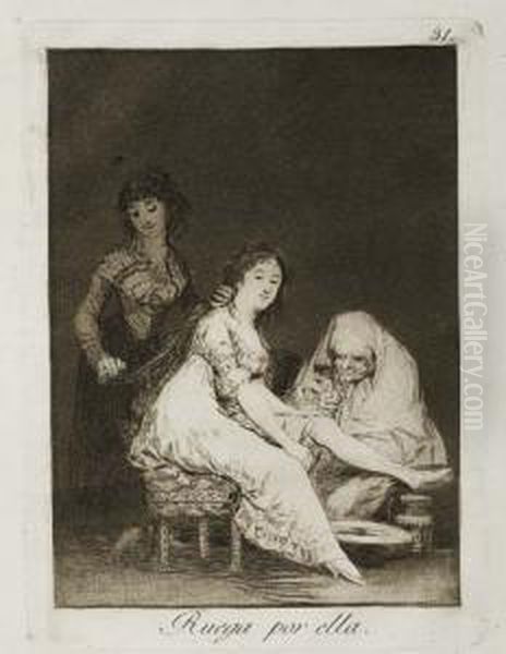 Ruega Por Ella Oil Painting by Francisco Goya Fuendetodos