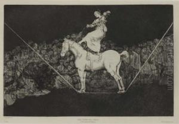 Bailando En Una Cuerda Floja Oil Painting by Francisco Goya Fuendetodos