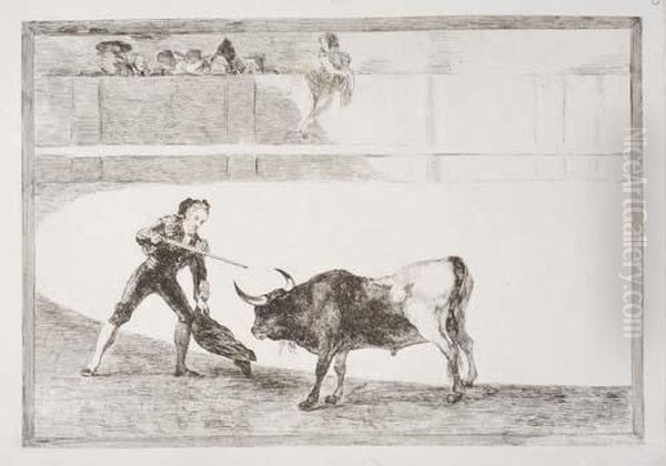 Pedro Romero Matando A Toro Parando Oil Painting by Francisco Goya Fuendetodos